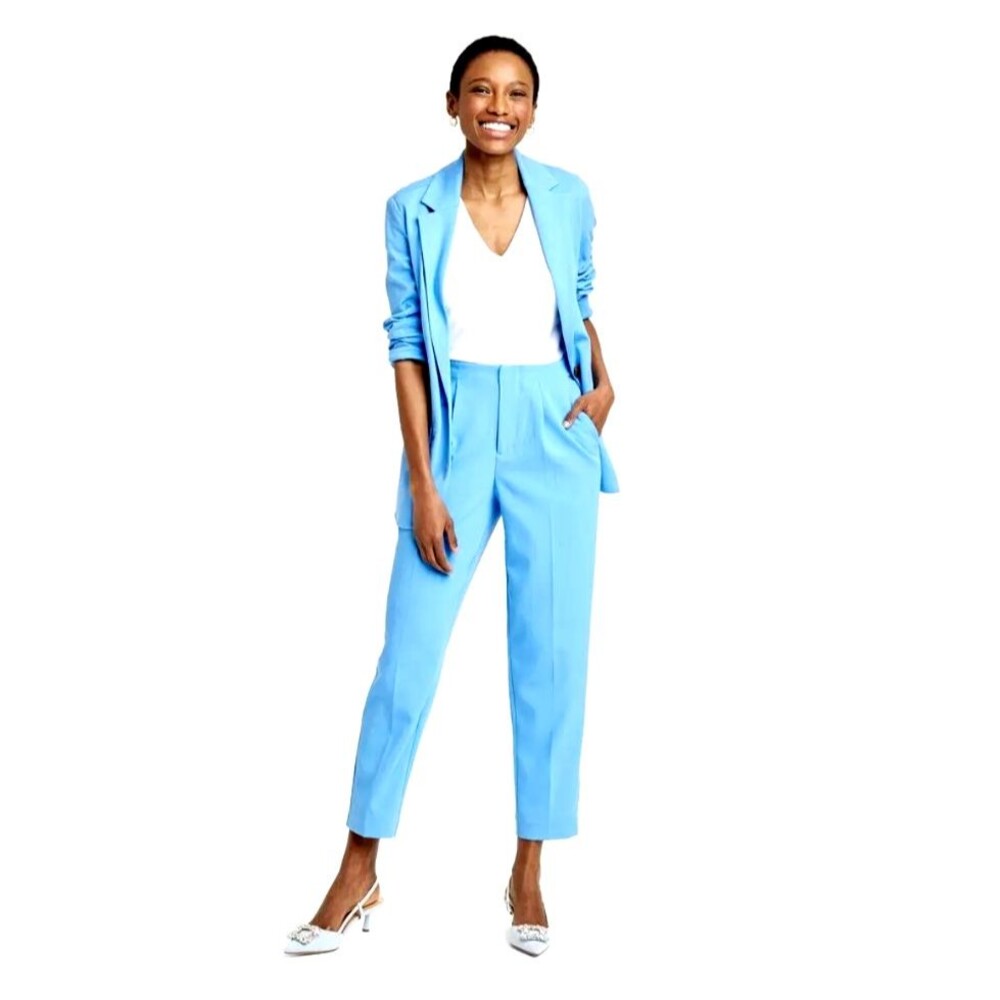 A New Day Women's High-Waisted Tapered Leg Ankle Pants, Size 17R, Blue